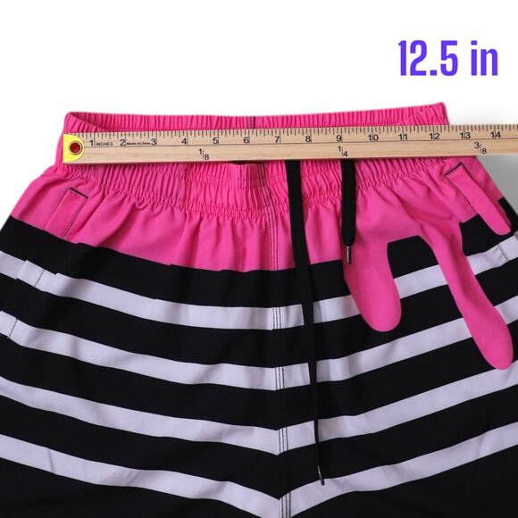 Kinda Fit Kinda Fat Pink Drip Striped Quick Dry Athletic Board Shorts‎ M - Picture 6 of 9